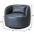 Ashlie Faux Leather Swivel Chair - Navy Blue Swivel Chair | Faux Leather Armchairs | Kinwell Furniture | Modern Swivel Accent Chairs